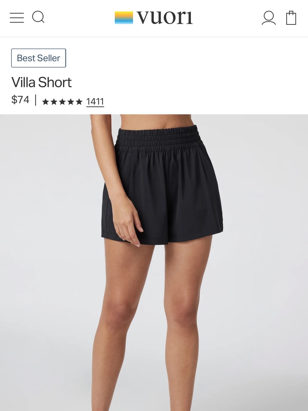 NWT Vuori Villa Short - Navy